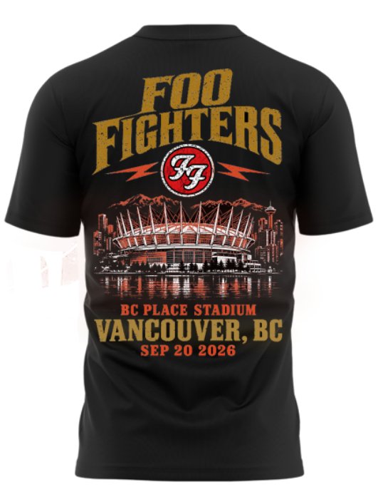 Foo Fighters BC Place Vancouver 2026 Tour Limited Edition T-Shirt