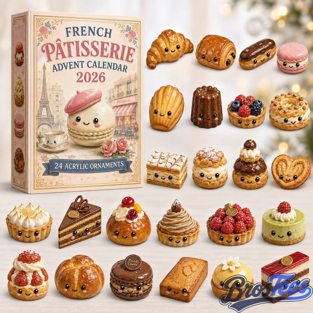 French Patisserie Advent Calendar 2026 - 24-Day Countdown, Acrylic Charms