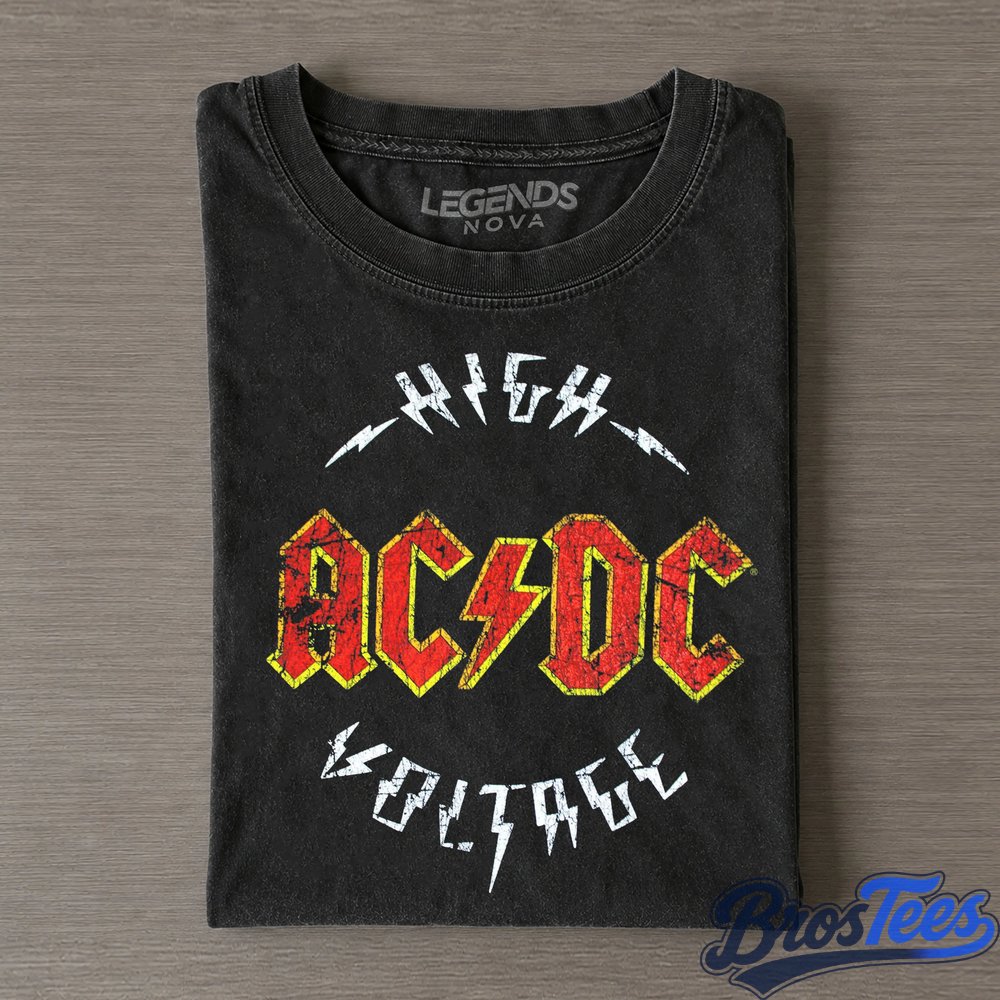 Funny ACDC Vintage Rock Band Tee