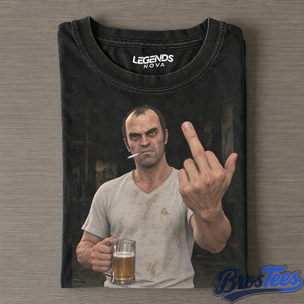 GTA V Trevor Philips Smoking Middle Finger Shirt