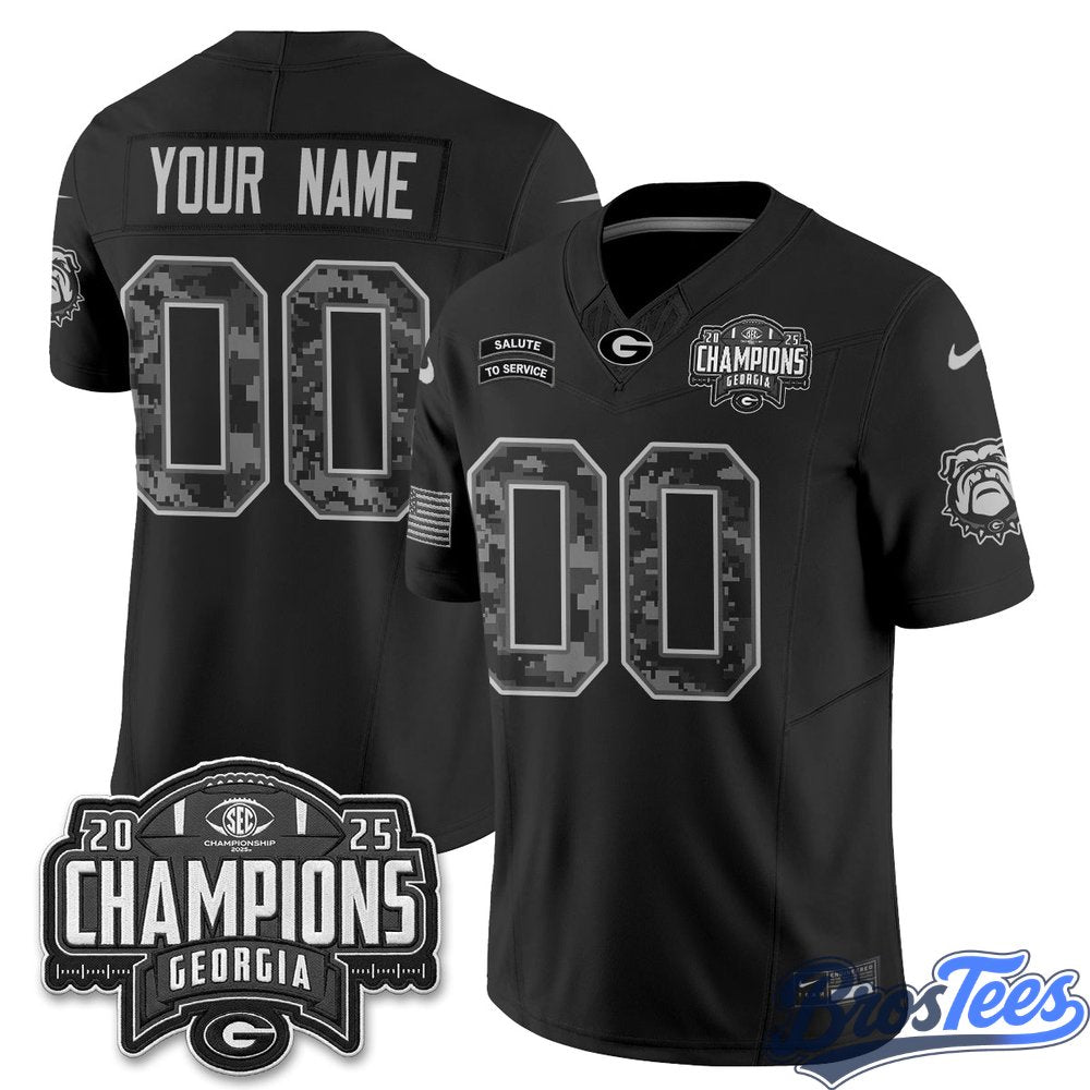 Georgia Bulldogs 2026 Salute to Service Vapor Custom Jersey - Stitched