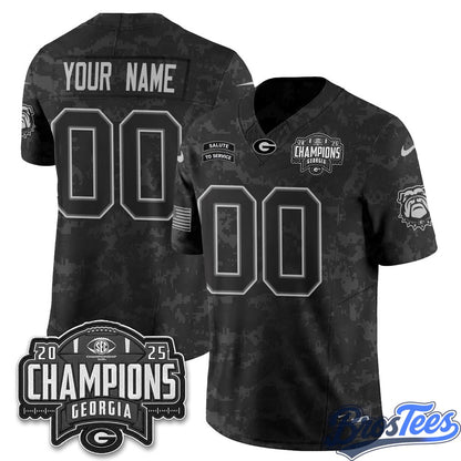Georgia Bulldogs 2026 Salute to Service Vapor Custom Jersey - Stitched
