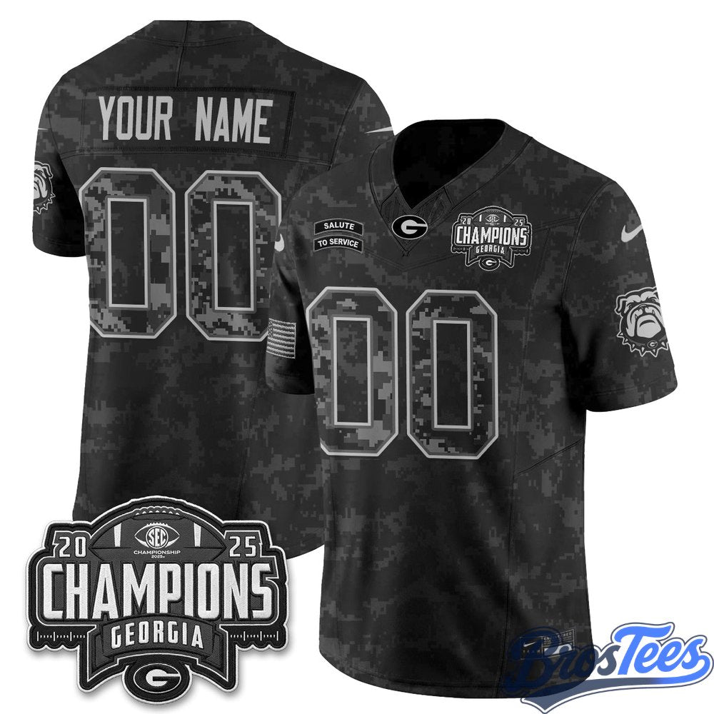 Georgia Bulldogs 2026 Salute to Service Vapor Custom Jersey - Stitched
