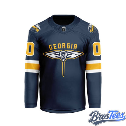 Georgia Swarm Navy Custom Hockey Jersey