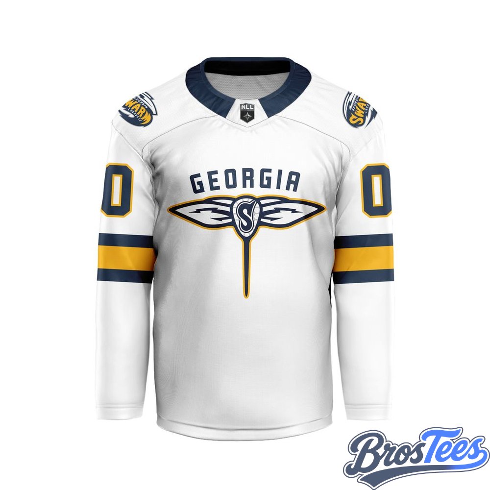 Georgia Swarm White Custom Hockey Jersey