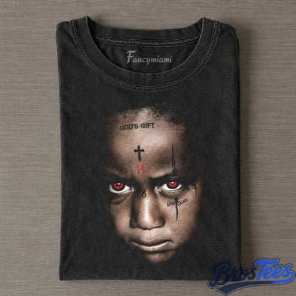 God's Gift Red Eyes Hip-Hop Portrait Tee