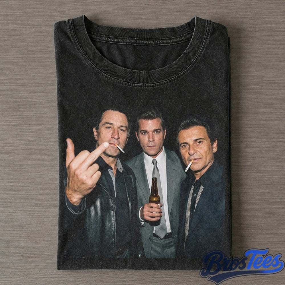 Goodfellas Jimmy Conway, Henry Hill and Tommy DeVito Smoking and Middle Finger Tee