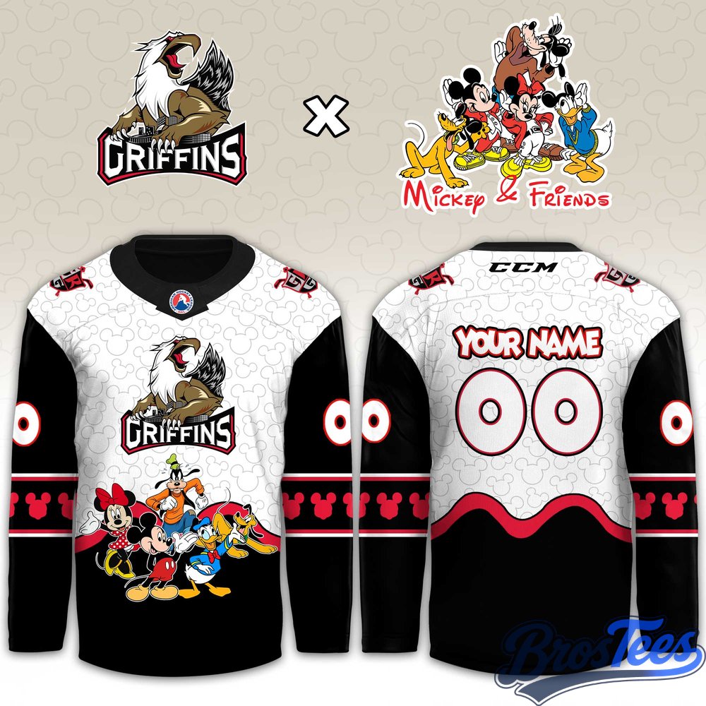 Grand Rapids Griffins x Mickey Mouse & Friend Custom Hockey Jersey