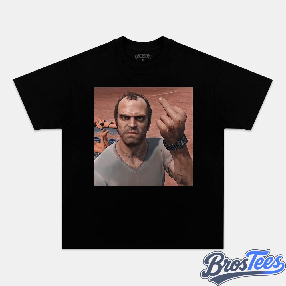 Grand Theft Auto V Trevor Philips Raising His Middle Finger Tee