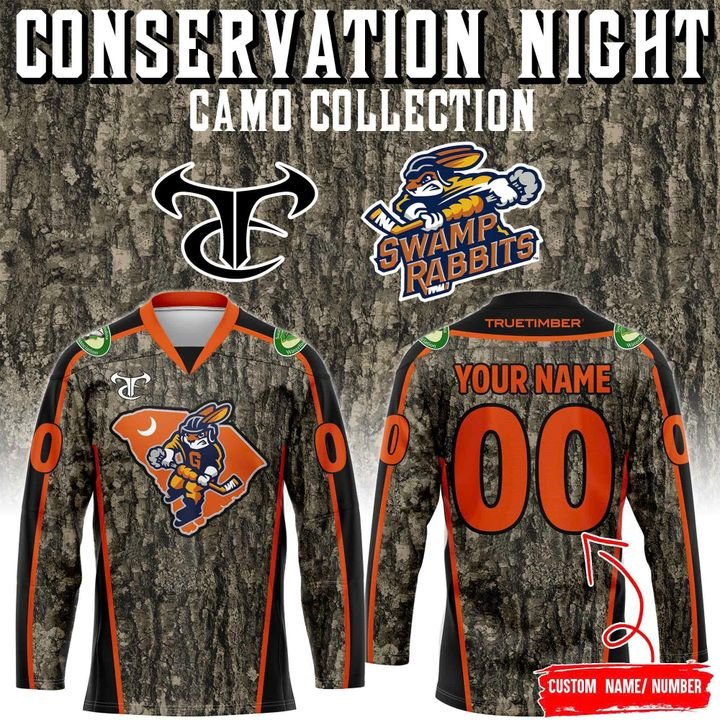 Greenville Swamp Rabbits 2026 Conservation Night Custom Hockey Jersey
