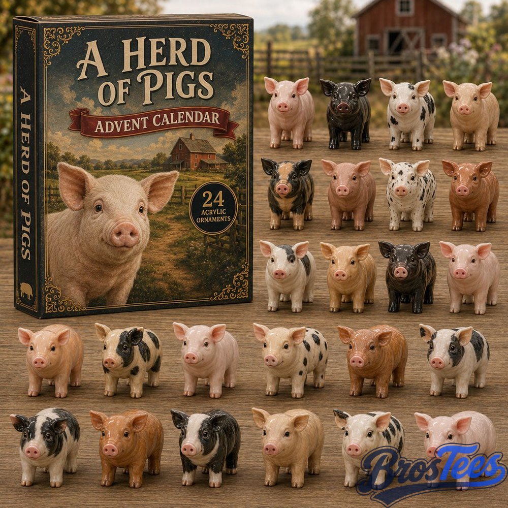Herd Of Pigs Advent Calendar 2026 - 24-Day Countdown, Acrylic Charms