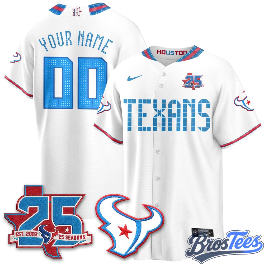 Houston Texans 2026 Rivalries Custom Baseball Jersey