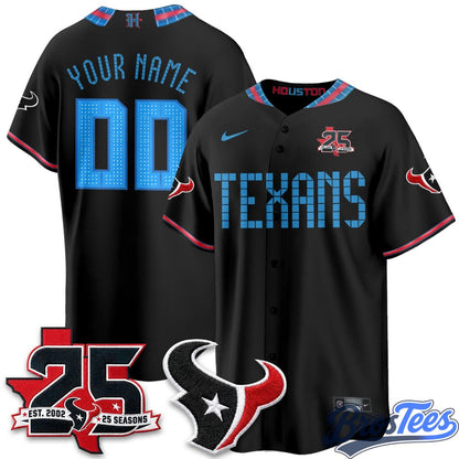 Houston Texans 2026 Rivalries Custom Baseball Jersey