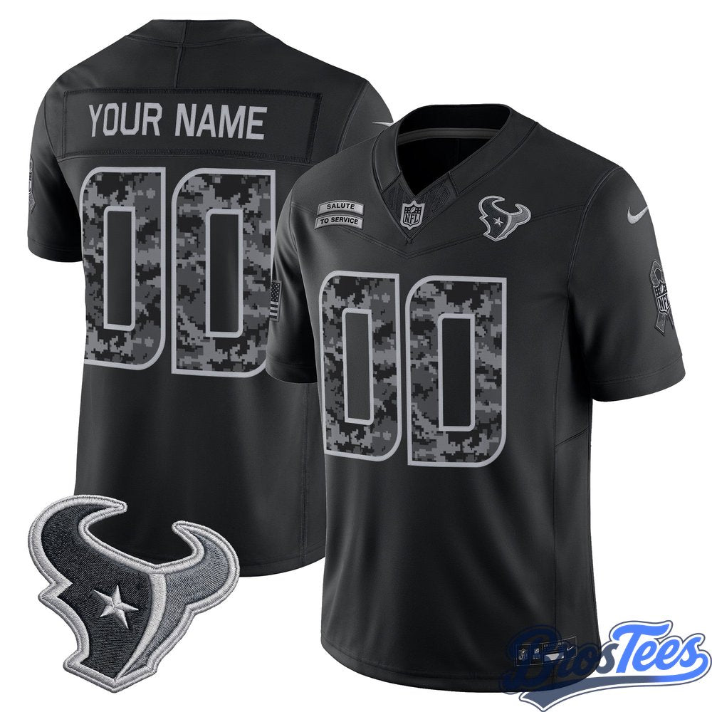 Houston Texans 2026 Salute to Service Vapor Limited Custom Jersey - Stitched