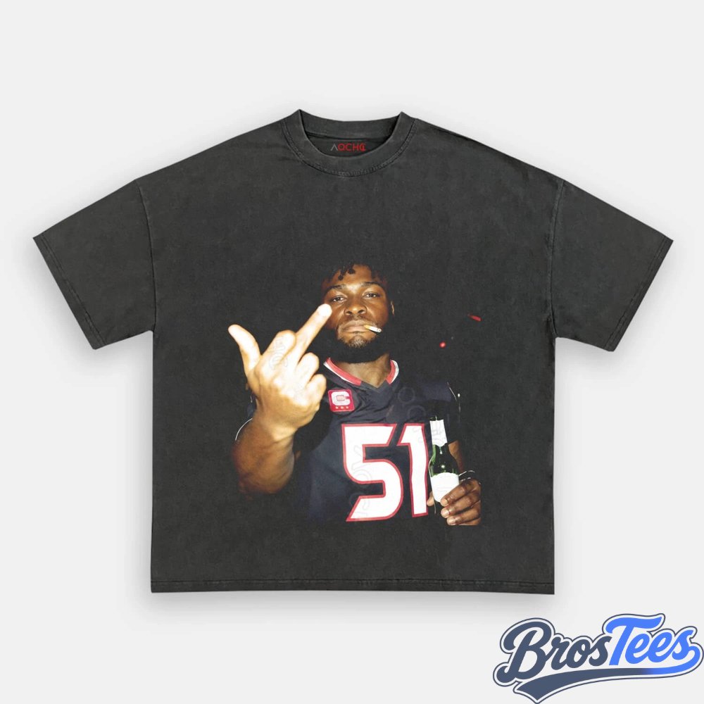 Houston Texans Will Anderson Jr. Drinking & Middle Finger Tee