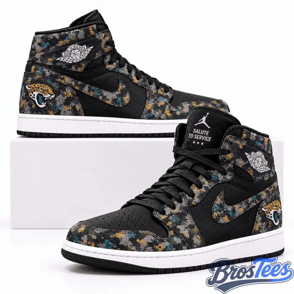 Jacksonville Jaguars 2026 Salute to Service Black Camo AJ1 High Top Shoes