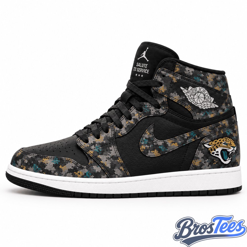 Jacksonville Jaguars 2026 Salute to Service Black Camo AJ1 High Top Shoes