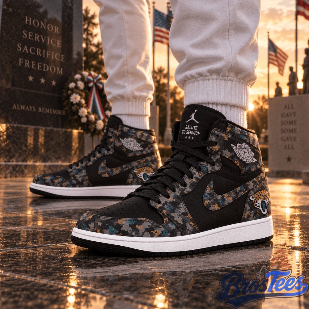 Jacksonville Jaguars 2026 Salute to Service Black Camo AJ1 High Top Shoes