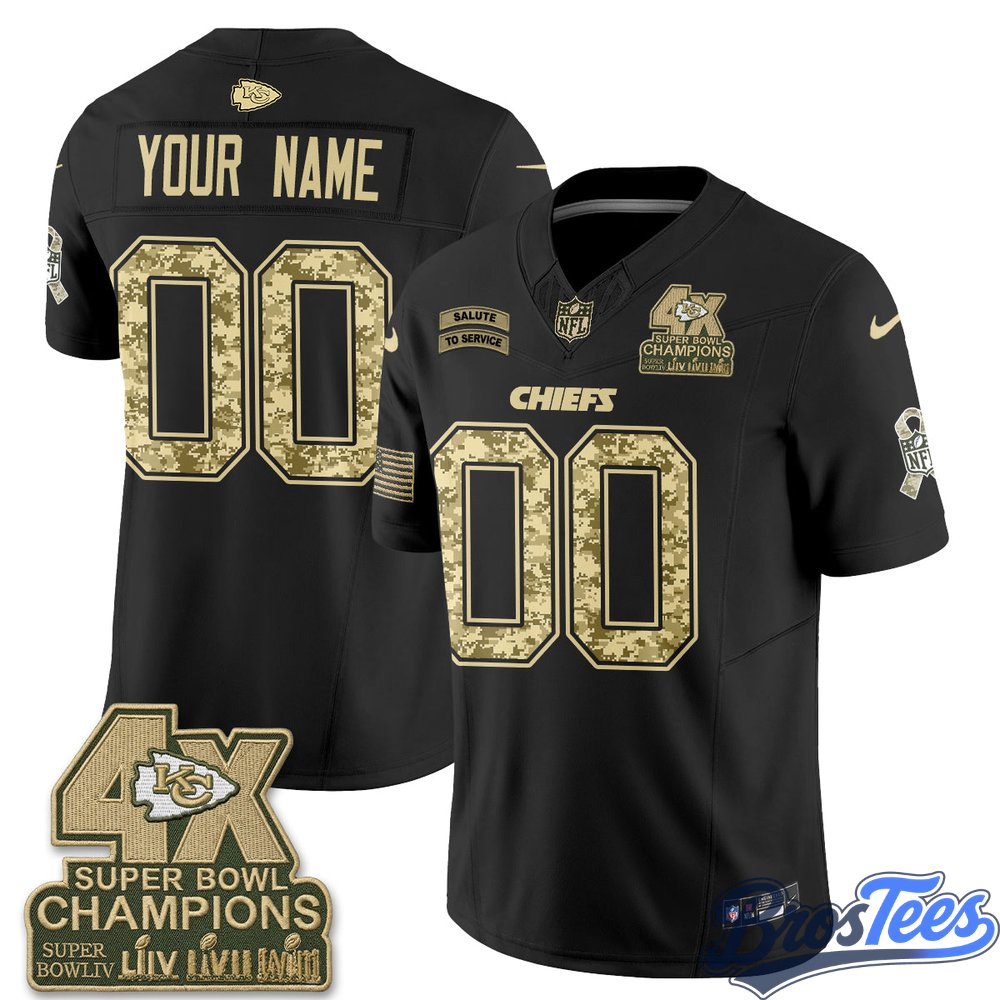 Kansas City Chiefs 2026 Salute to Service Vapor Custom Jersey- Stitched