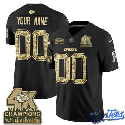 Kansas City Chiefs 2026 Salute to Service Vapor Custom Jersey- Stitched