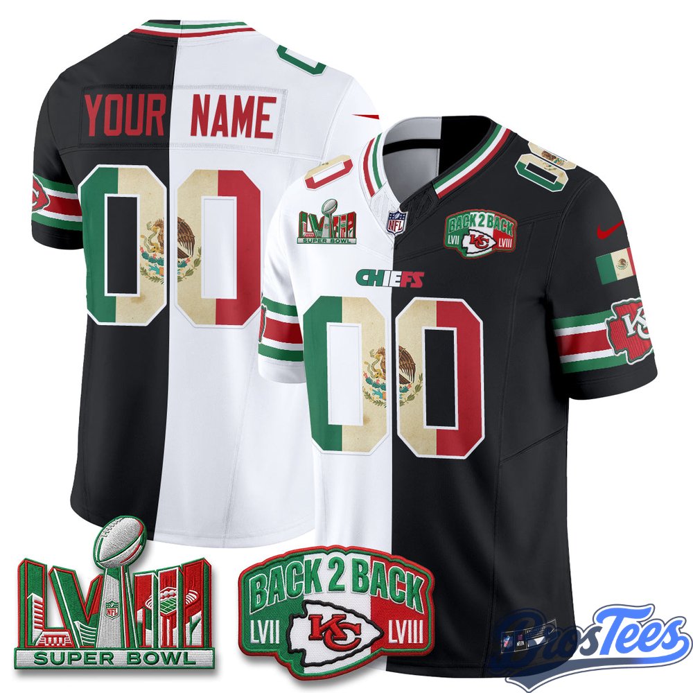 Kansas City Chiefs Mexico Split Edition Vapor Custom Jersey - Stitched