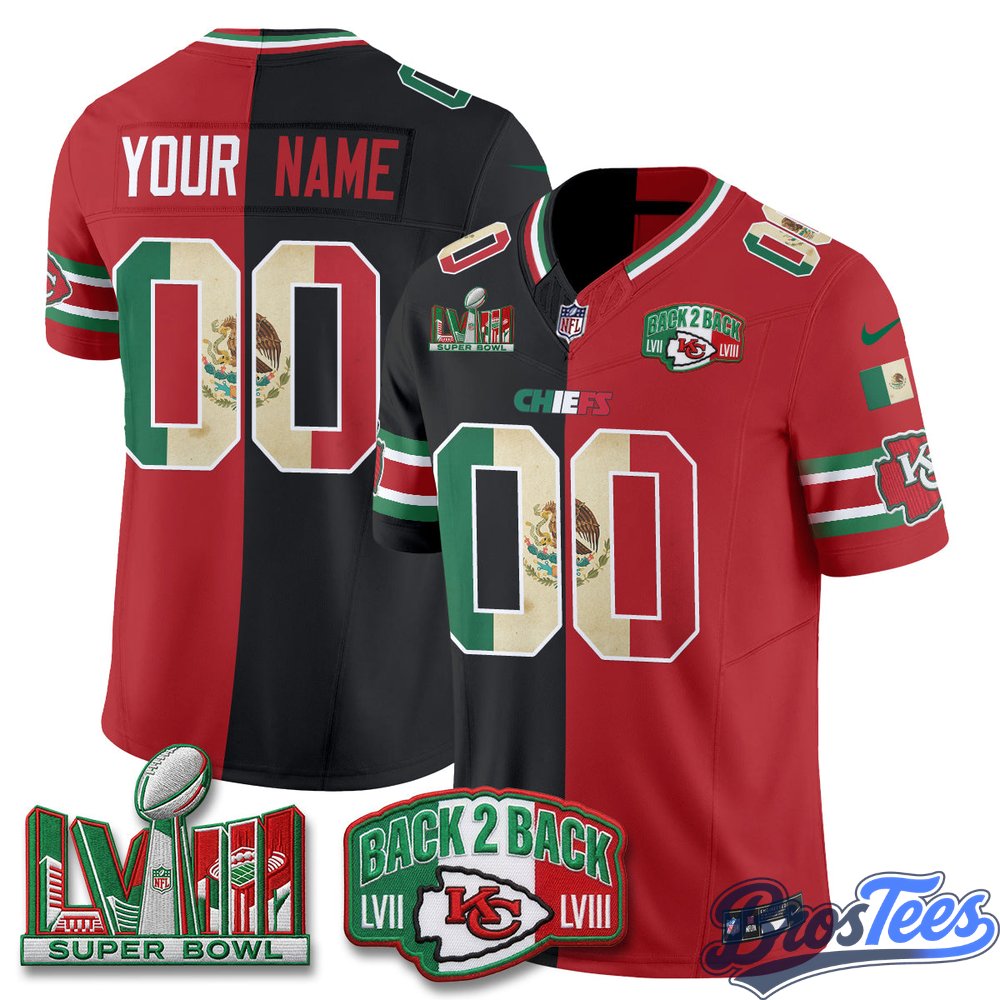 Kansas City Chiefs Mexico Split Edition Vapor Custom Jersey - Stitched