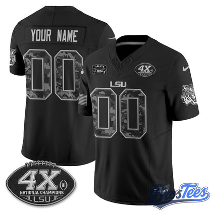 LSU Tigers 2026 Salute to Service Vapor Custom Jersey - Stitched