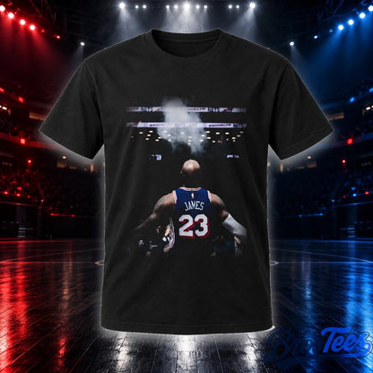LeBron James 23 Iconic Chalk Toss Black Graphic Shirt
