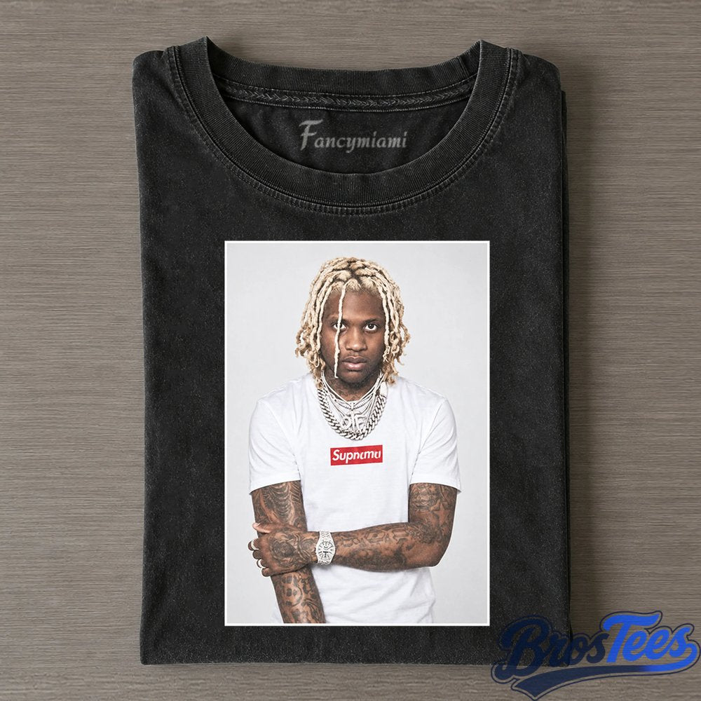 Lil Durk White Tee Portrait Tee