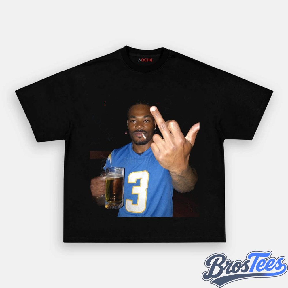 Los Angeles Chargers Derwin James Jr. Drinking & Middle Finger Tee