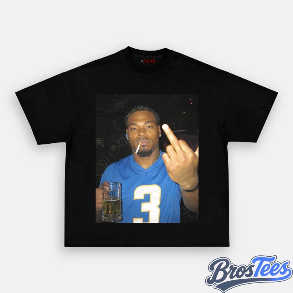 Los Angeles Chargers Derwin James Jr. Drinking & Middle Finger Tee