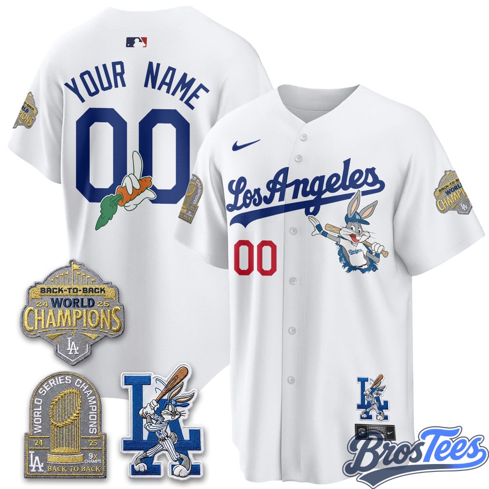 Los Angeles Dodgers Bunny Custom Baseball Jersey