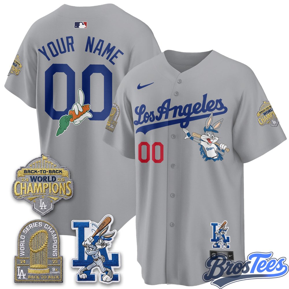 Los Angeles Dodgers Bunny Custom Baseball Jersey