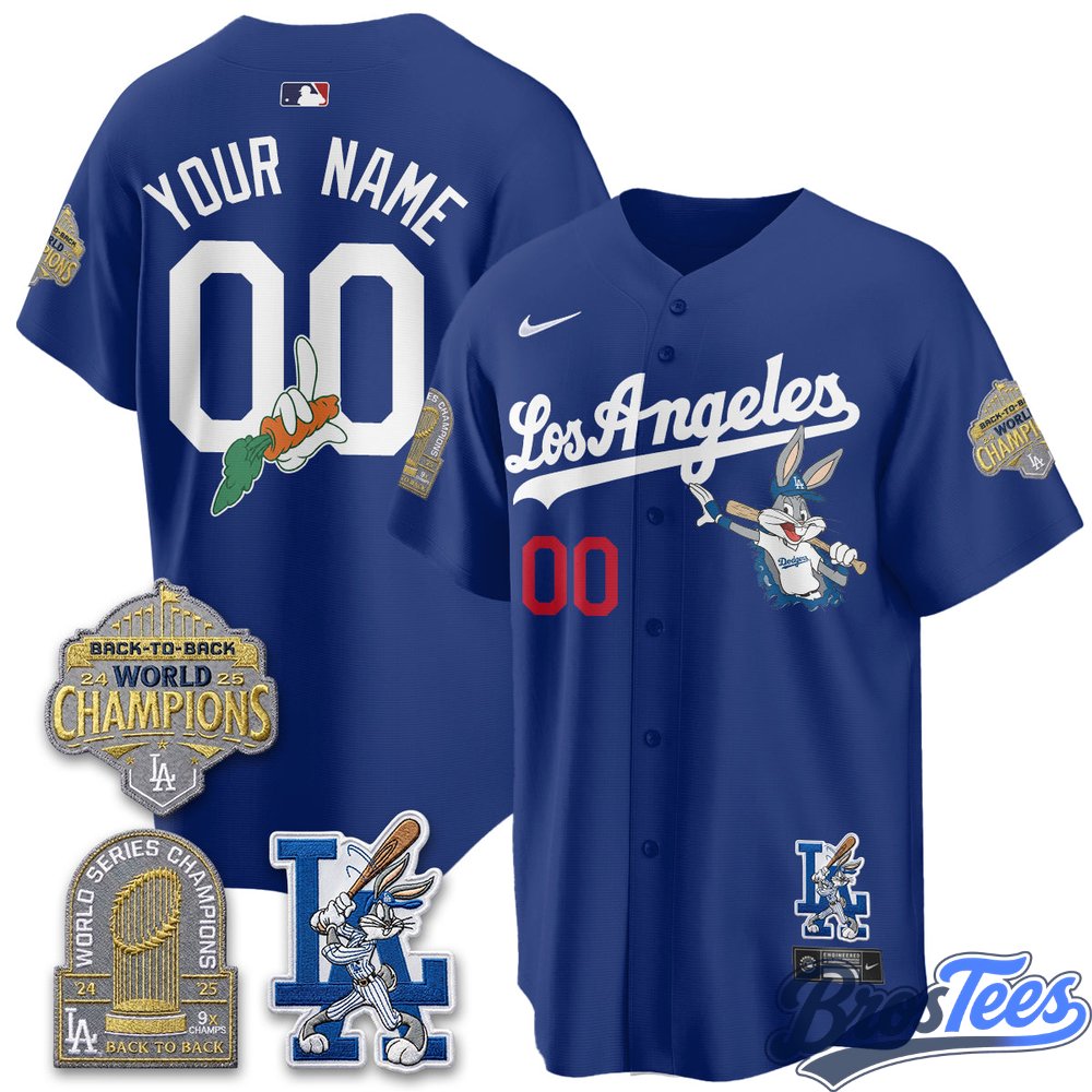 Los Angeles Dodgers Bunny Custom Baseball Jersey