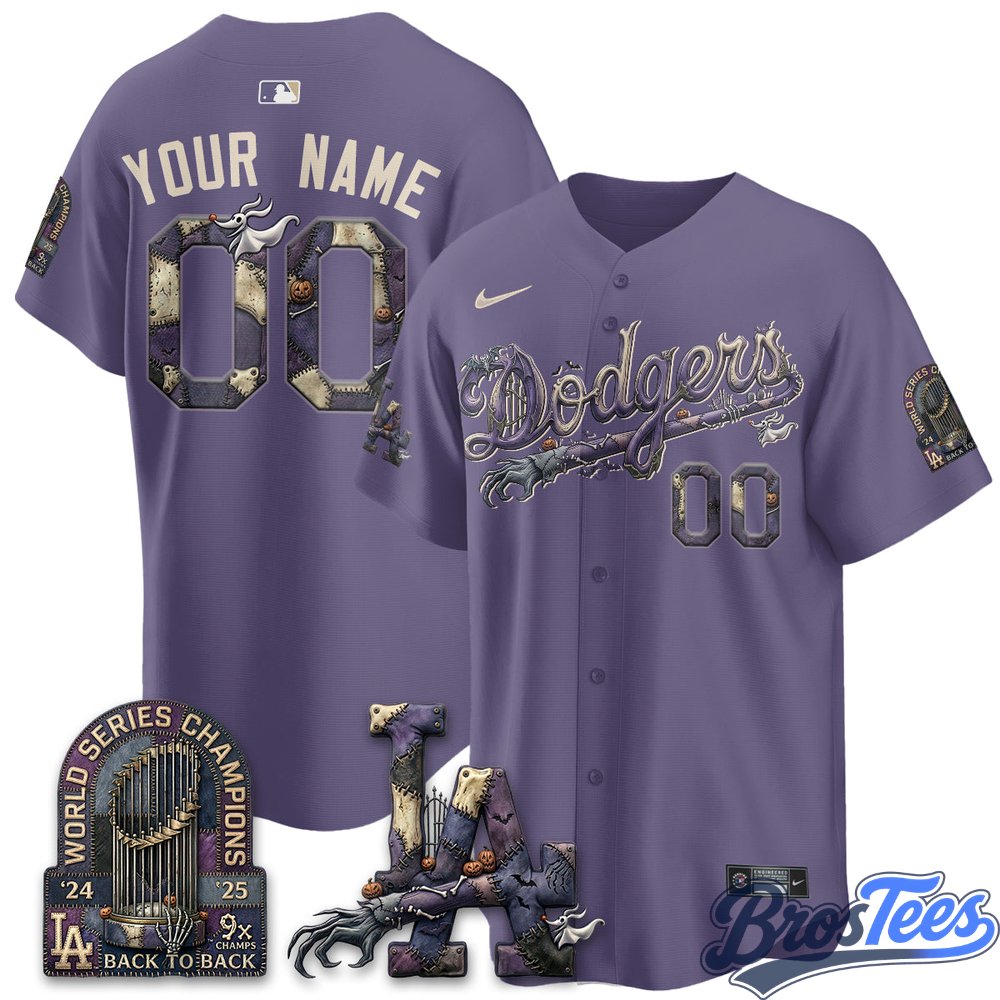 Los Angeles Dodgers Nightmare Edition Custom Baseball Jersey