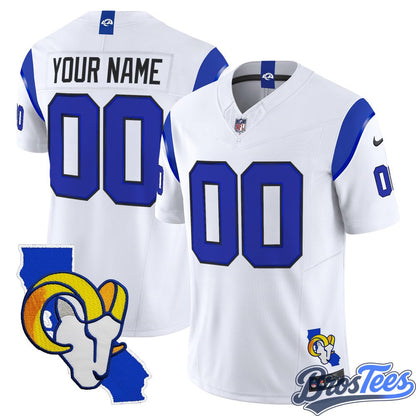 Los Angeles Rams 2026 Alternate Vapor Limited Custom Jersey - California Map - Stitched