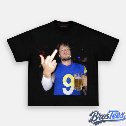 Los Angeles Rams Matthew Stafford Drinking & Middle Finger Tee