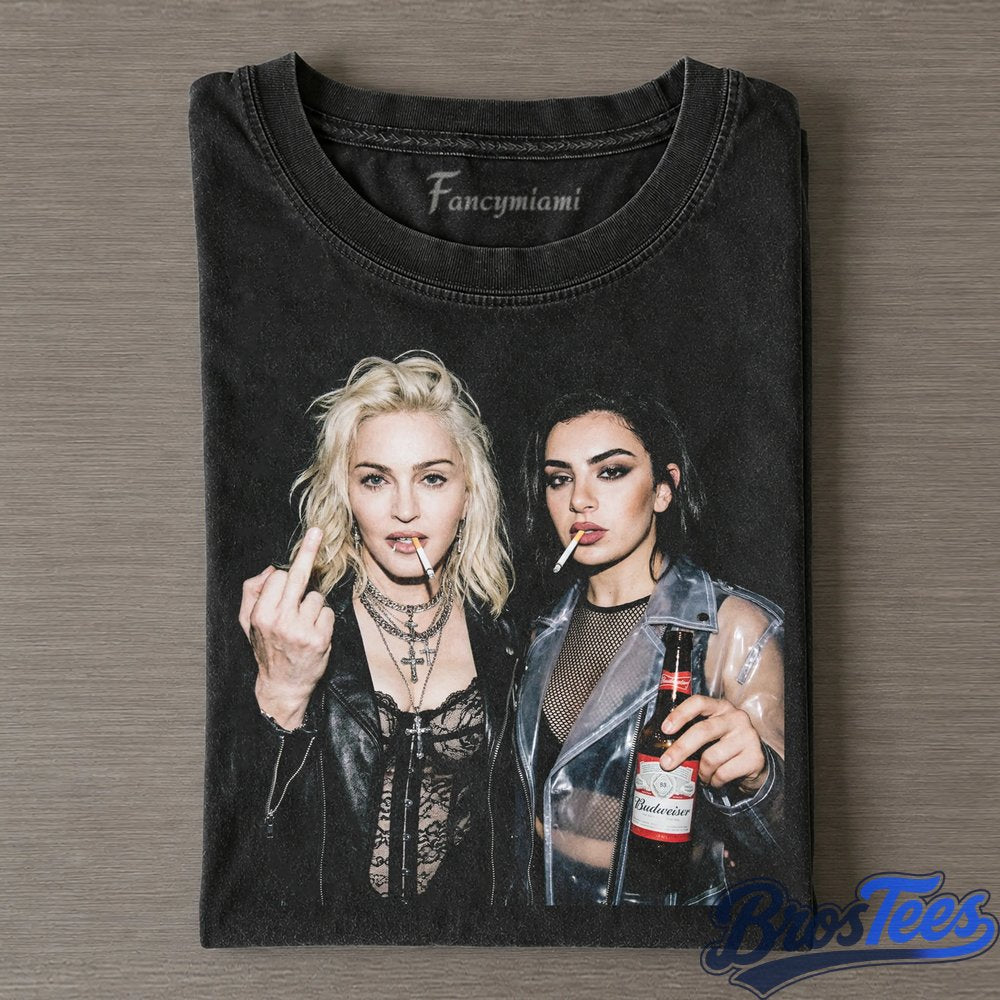 Madonna and Charli XCX Smoking and Drinking Tee