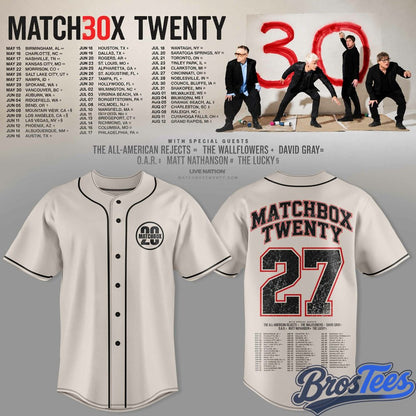 Matchbox Twenty 30 North American Tour 2027 Baseball Jersey