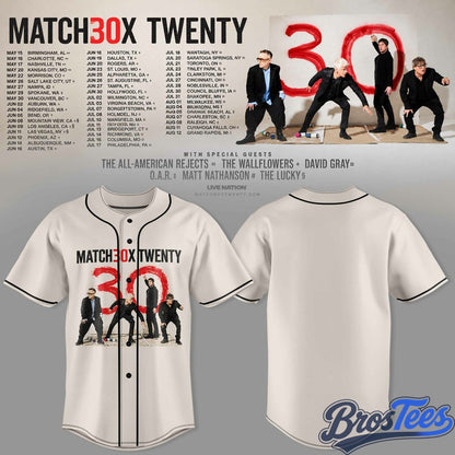 Matchbox Twenty 30 North American Tour 2027 Baseball Jersey