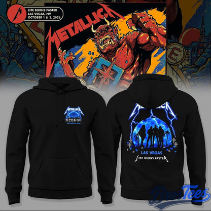 Metallica Life Burns Faster Las Vegas 2026 Tour Hoodie