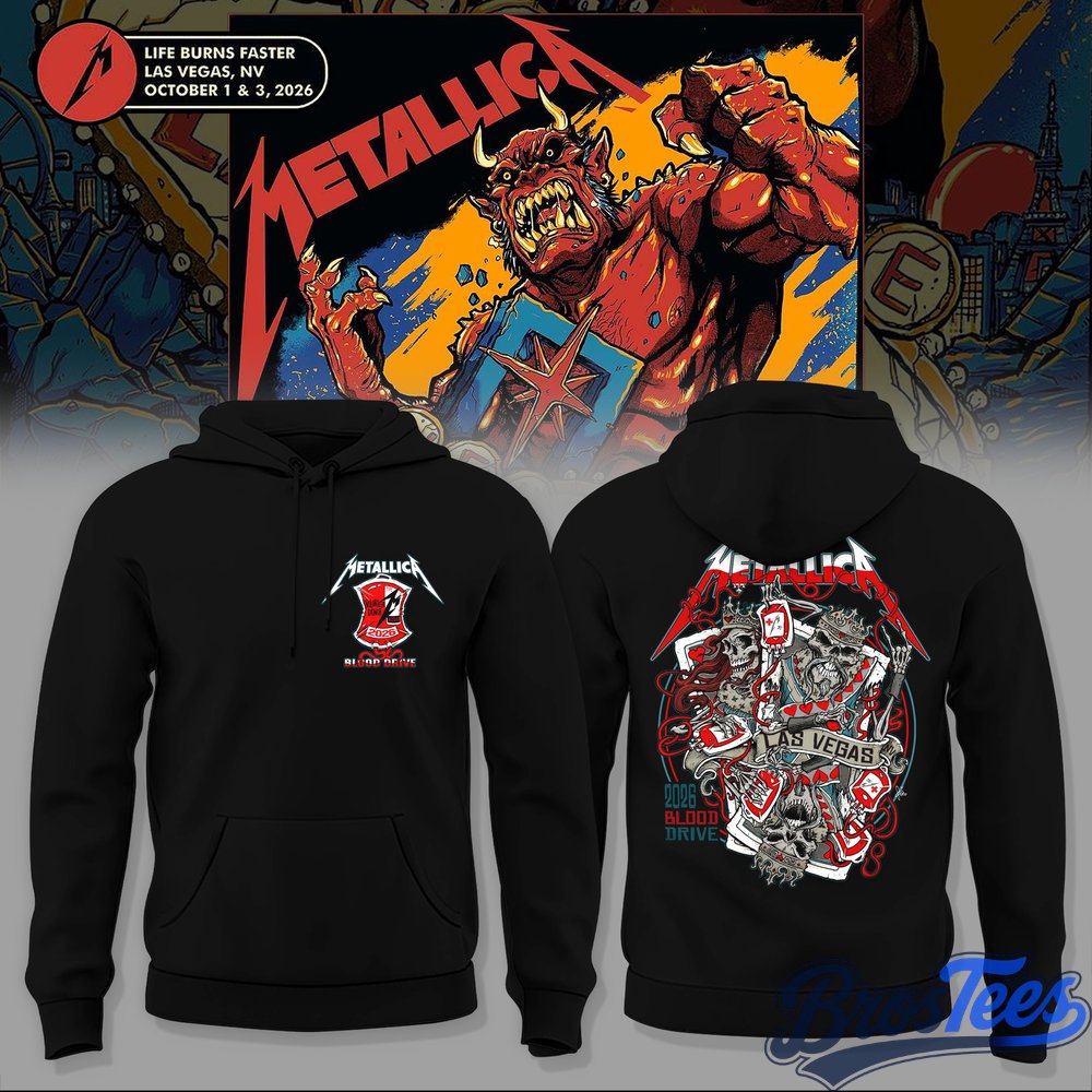 Metallica Life Burns Faster Las Vegas 2026 Tour Hoodie