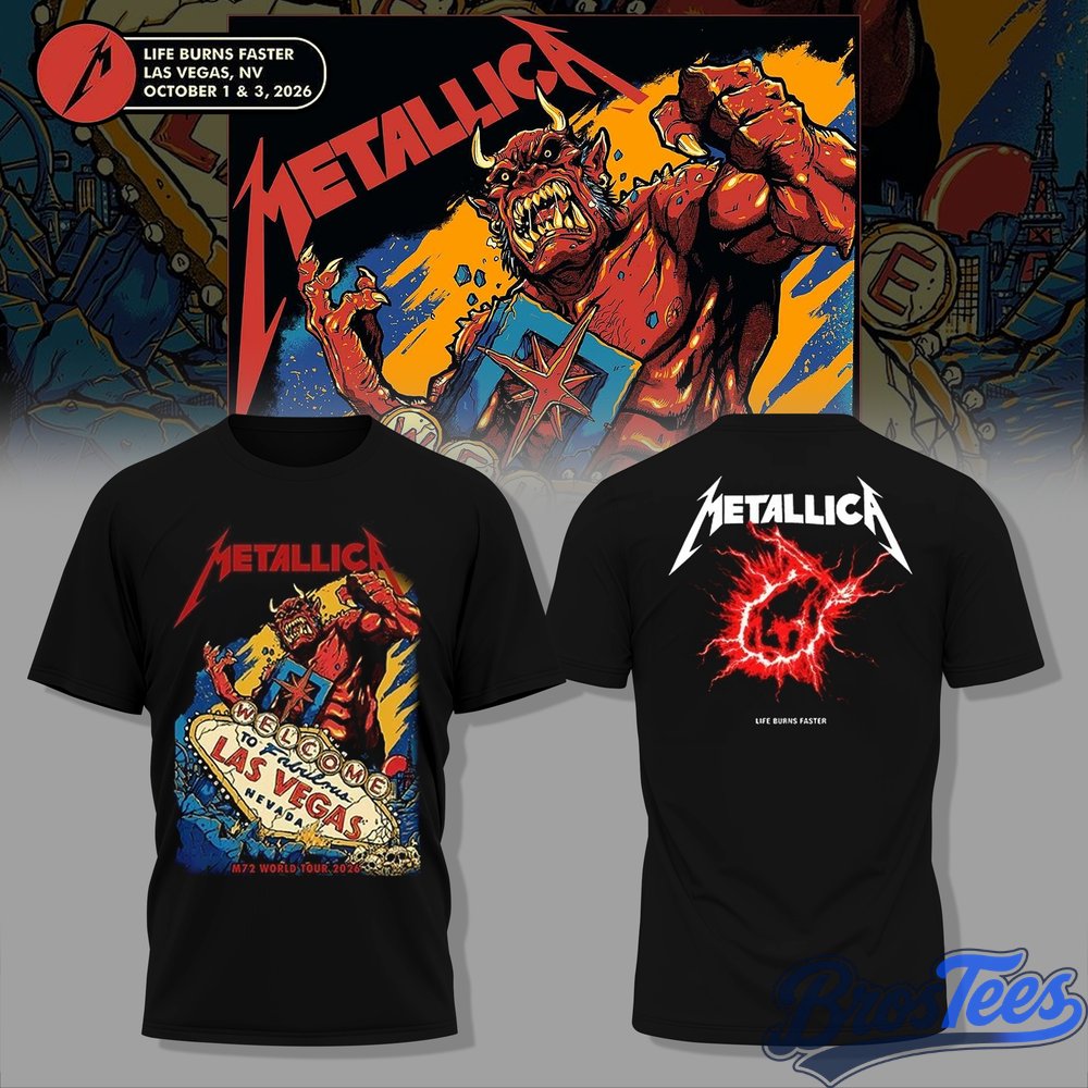 Metallic Life Burns Faster Las Vegas 2026 Tour T-Shirt
