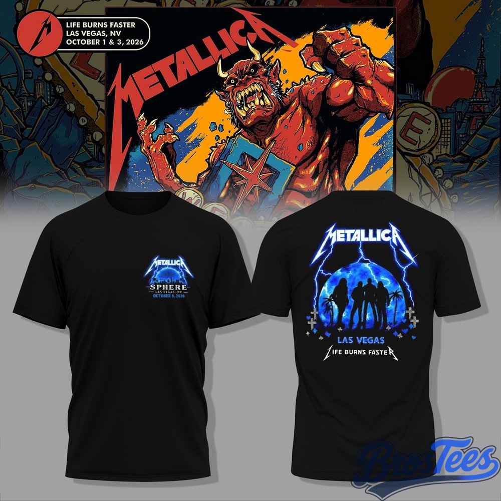Metallic Life Burns Faster Las Vegas 2026 Tour T-Shirt