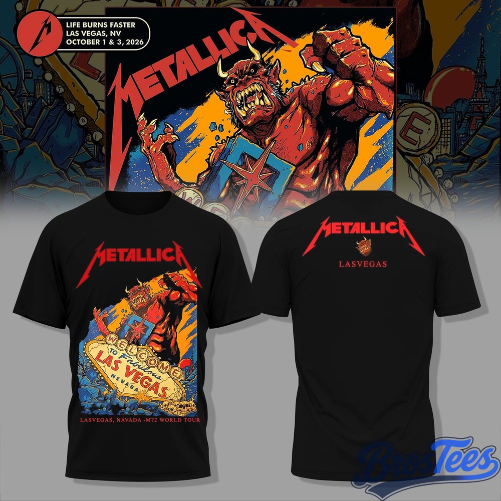 Metallic Life Burns Faster Las Vegas 2026 Tour T-Shirt