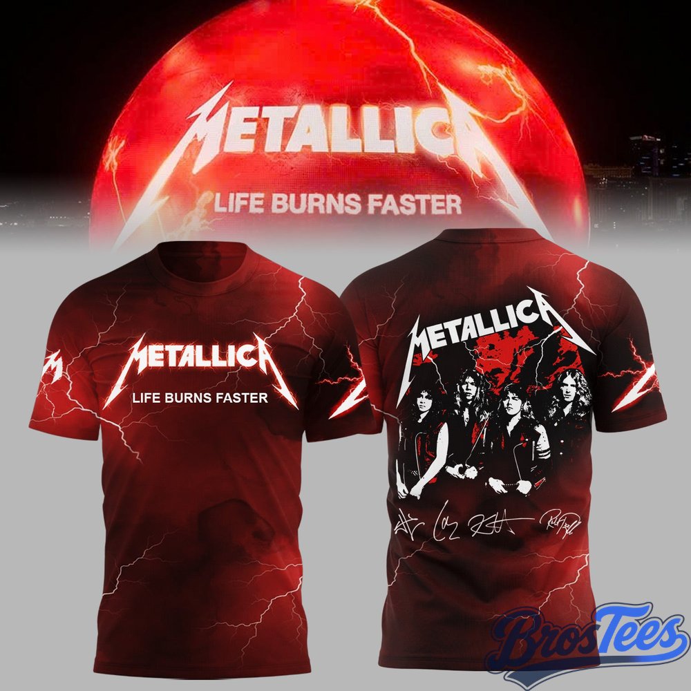 Metallica Life Burns Faster Sphere Las Vegas Concert T-Shirt