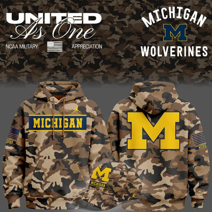 Michigan Wolverines 2026 Military Appreciation Camo Hoodie