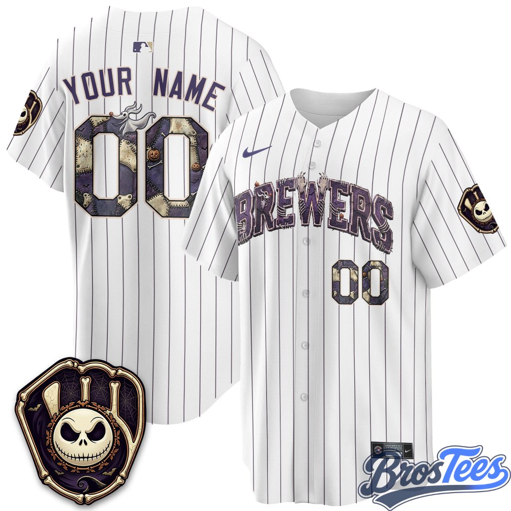 Milwaukee Brewers Halloween Nightmare Edition Custom Jersey