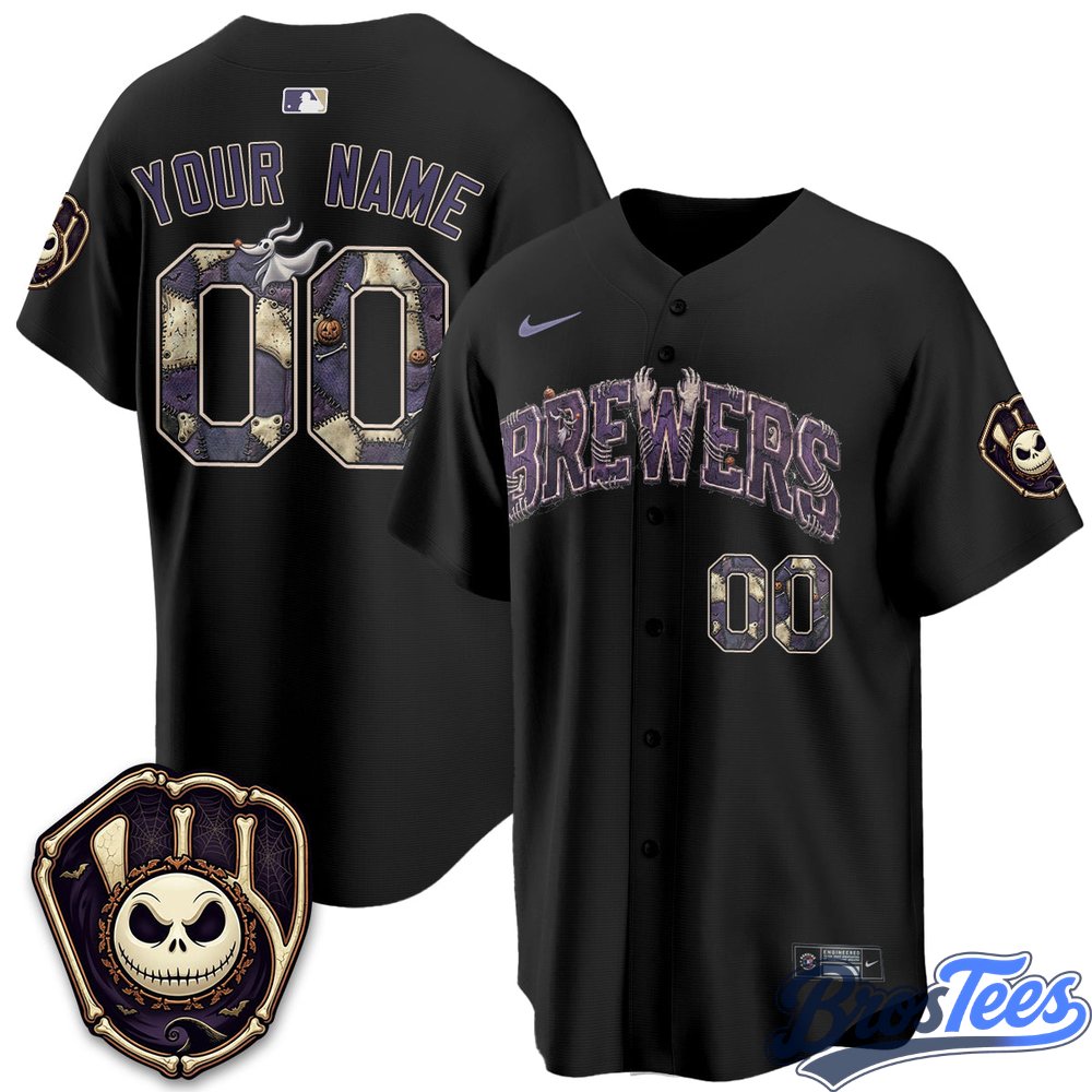 Milwaukee Brewers Halloween Nightmare Edition Custom Jersey
