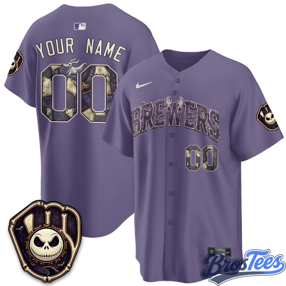 Milwaukee Brewers Halloween Nightmare Edition Custom Jersey